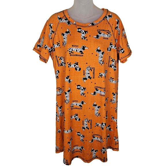 Halloweenie Mummy Nightgown Sleep Shirt Size Small Dog Holiday October Pumpkin - Picture 1 of 8